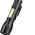 Rechargeable Mini Zoomable LED Flashlight Torch (Black : Rechargeable) ZR 912 CLIP BLACK B1