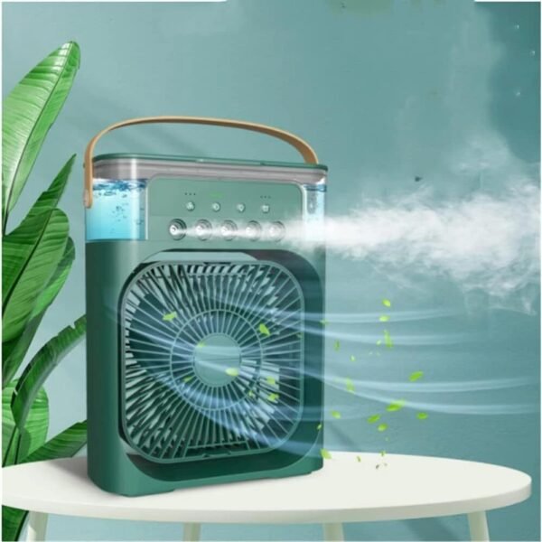 ECOSKY RUNS ON C TPE USB POWER SUPPLY AIR COOL FAN WITH HUMIDIFIER Misting Fan Small Cooling Fan Silent 3 Speeds RUNS ON C TPE USB POWER SUPPLY USB Cable (Dark Green)